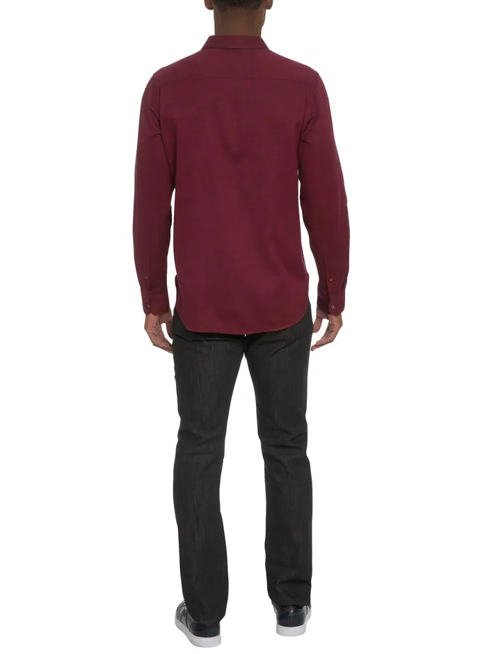 Men Long Sleeve Button Down Shirts Robert Graham SANTA CROCE LONG SLEEVE BUTTON DOWN SHIRT Burgundy