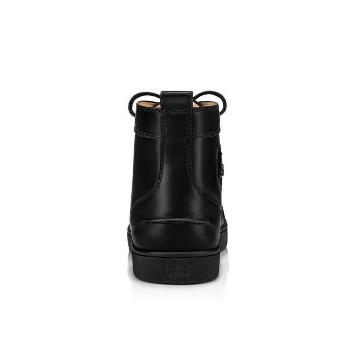Men Lou Spikes Hightop Sneakers 8211 Calf Leather 8211 Black Christian Louboutin Sneakers