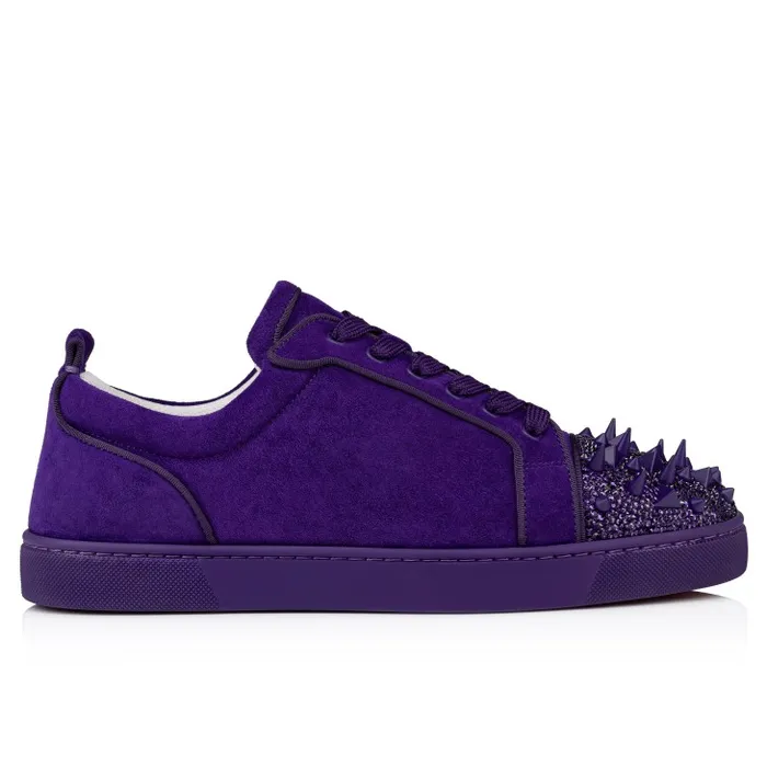 Men Louis Junior P Pik Pik Strass Sneakers 8211 Veau Velours 8211 Jacaranda Christian Louboutin Sneakers