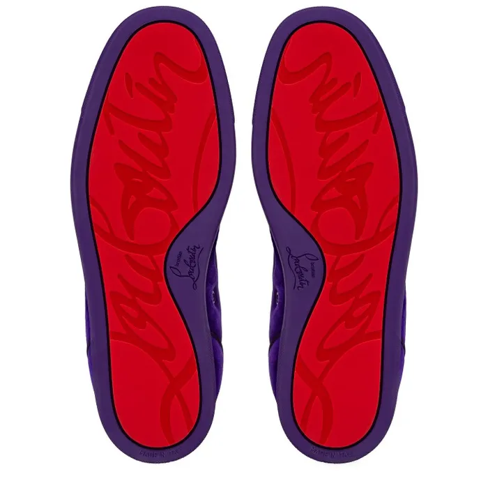 Men Louis Junior P Pik Pik Strass Sneakers 8211 Veau Velours 8211 Jacaranda Christian Louboutin Sneakers