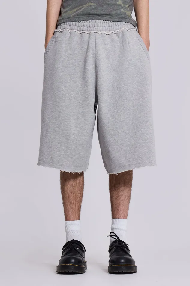 Men Loungewear Jaded London Shop Grey Marl Monster Jogger Shorts