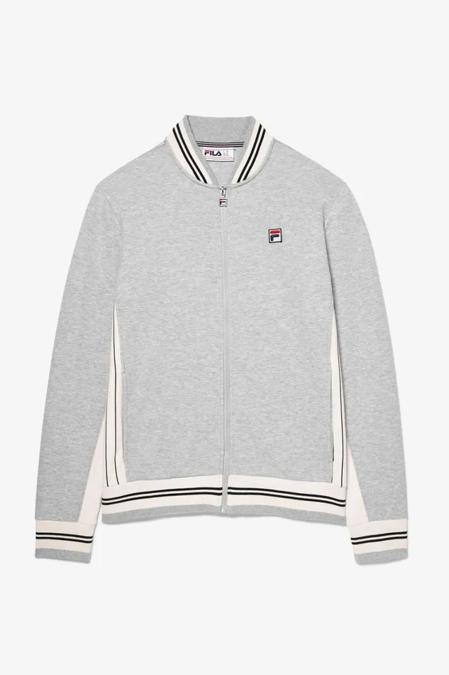 Men Matching Sets Fila Settanta Jacket 061 Grey Heather Gardenia Black