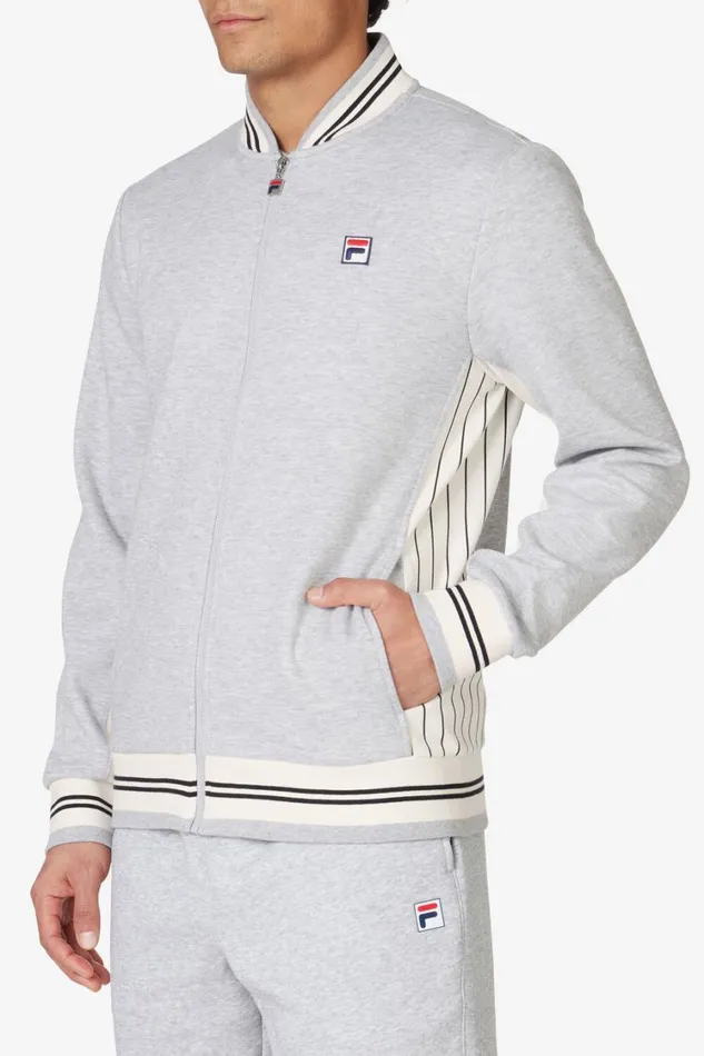 Men Matching Sets Fila Settanta Jacket 061 Grey Heather Gardenia Black