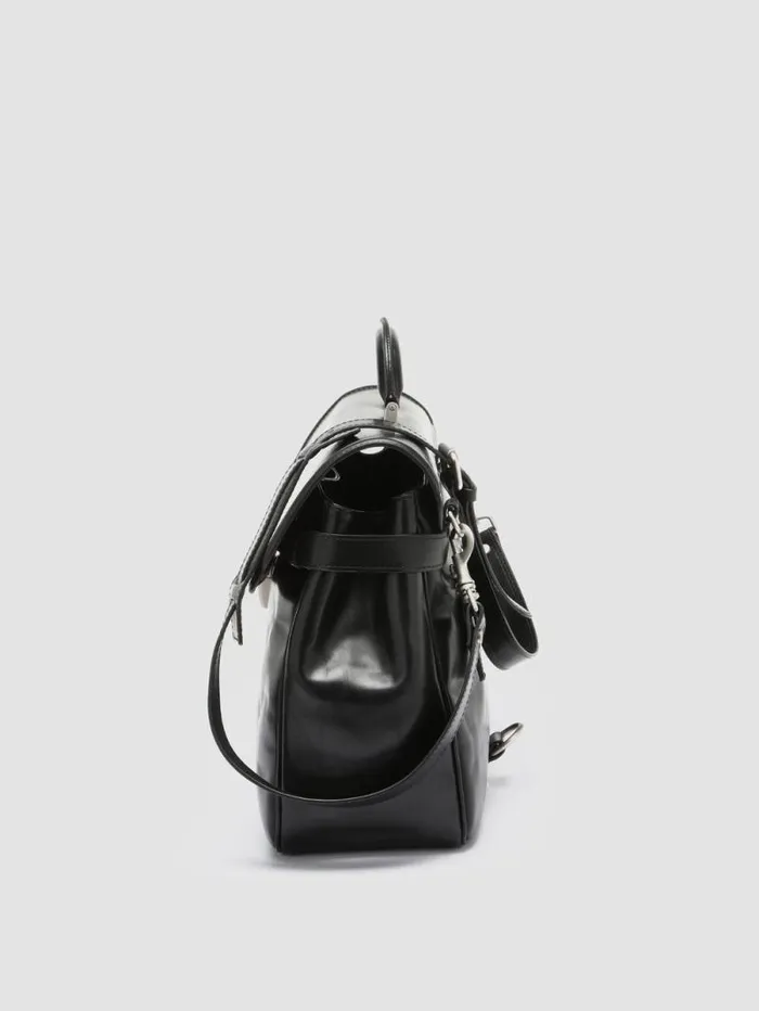 Men Officine Creative Accessories QUENTIN 011 Black Leather Briefcase