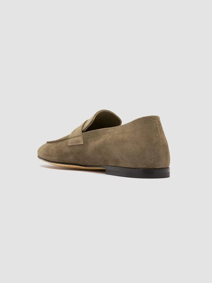 Men Officine Creative Footwear AIRTO 001 Taupe Suede Penny Loafers Men Officine Creative Footwear AIRTO 001 Taupe Suede Penny Loafers