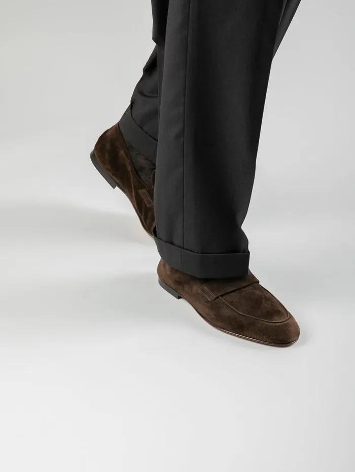Men Officine Creative Footwear AIRTO 001 Taupe Suede Penny Loafers Men Officine Creative Footwear AIRTO 001 Taupe Suede Penny Loafers