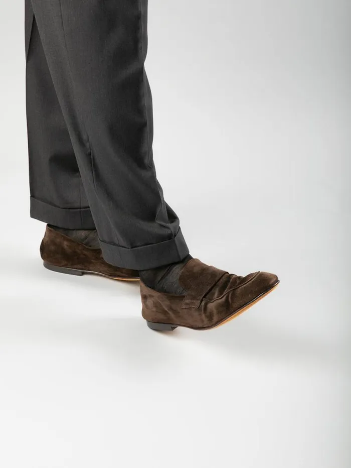 Men Officine Creative Footwear AIRTO 001 Taupe Suede Penny Loafers Men Officine Creative Footwear AIRTO 001 Taupe Suede Penny Loafers