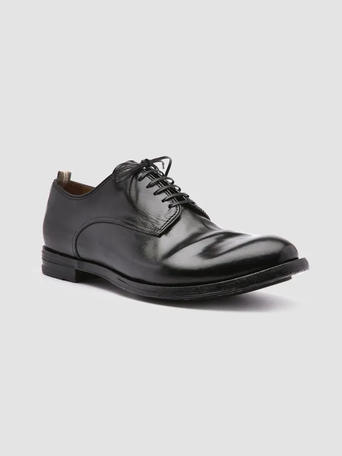 Men Officine Creative Footwear ANATOMIA 012 Black Leather Derby Shoes Men Officine Creative Footwear ANATOMIA 012 Black Leather Derby Shoes