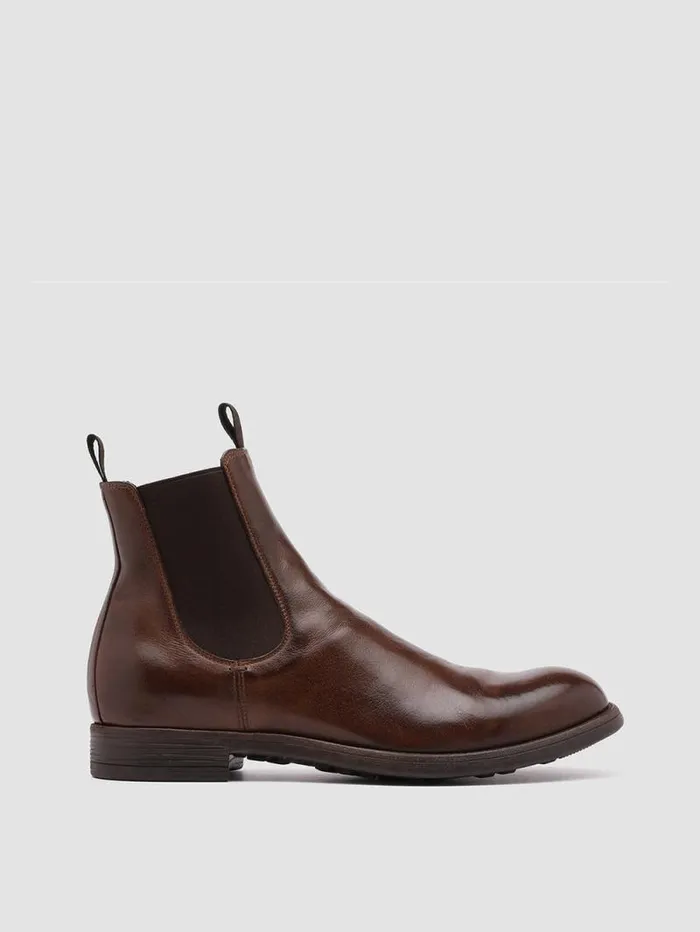 Men Officine Creative Footwear CHRONICLE 002 Brown Leather Chelsea Boots