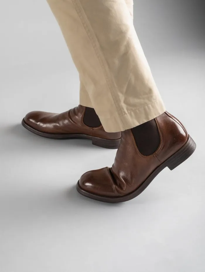 Men Officine Creative Footwear CHRONICLE 002 Brown Leather Chelsea Boots Men Officine Creative Footwear CHRONICLE 002 Brown Leather Chelsea Boots