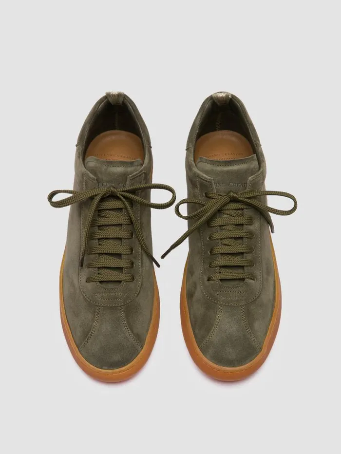 Men Officine Creative Footwear HALO 001 Green Suede Low Top Sneakers Men Officine Creative Footwear HALO 001 Green Suede Low Top Sneakers