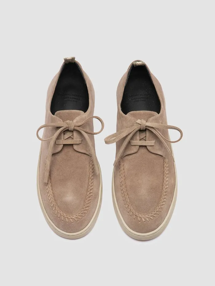 Men Officine Creative Footwear HERBIE 012 Beige Suede Derby Shoes Men Officine Creative Footwear HERBIE 012 Beige Suede Derby Shoes