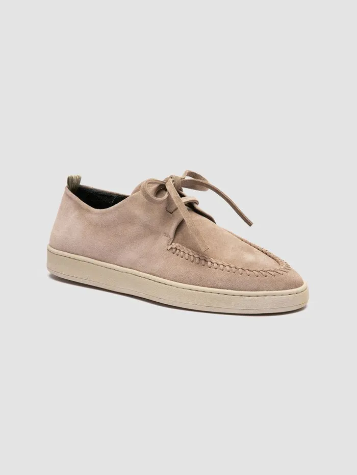 Men Officine Creative Footwear HERBIE 012 Beige Suede Derby Shoes Men Officine Creative Footwear HERBIE 012 Beige Suede Derby Shoes