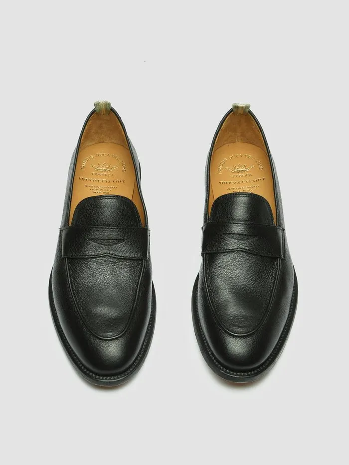 Men Officine Creative Footwear OPERA 001 Black Leather Penny Loafers Men Officine Creative Footwear OPERA 001 Black Leather Penny Loafers
