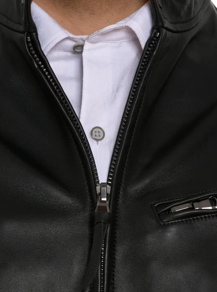 Men Outerwear Robert Graham KILBURN LEATHER BOMBER Black