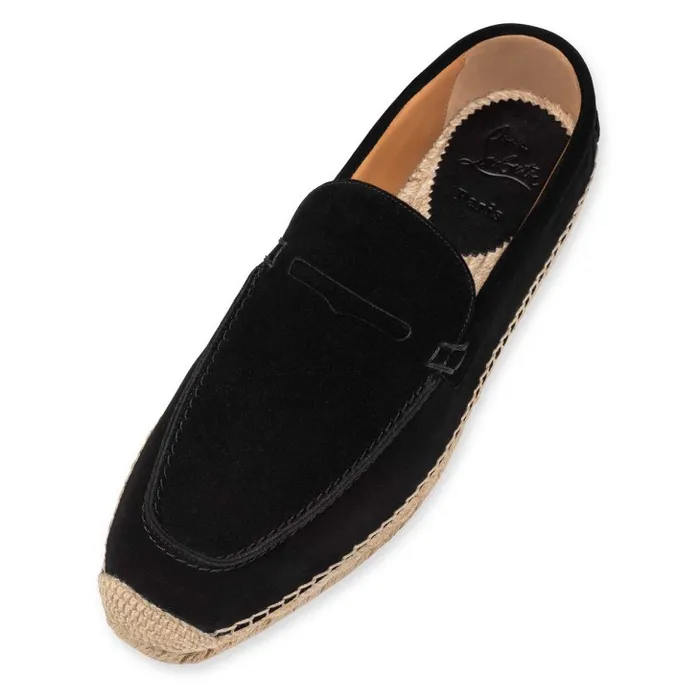 Men Paquepapa Espadrilles 8211 Leather 8211 Black Christian Louboutin Sandals and Espadrilles