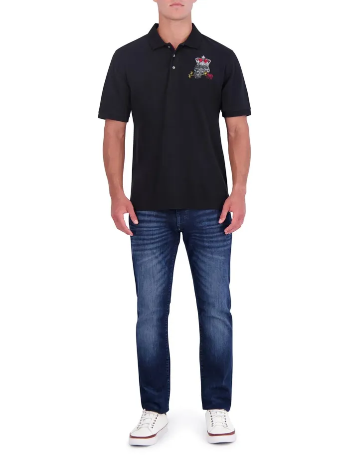 Men Polos and TShirts Robert Graham AREZZO KNIT POLO Black