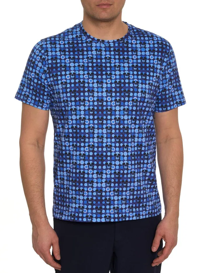 Men Polos and TShirts Robert Graham SPOTTED SKULLS GRAPHIC TSHIRT Blue