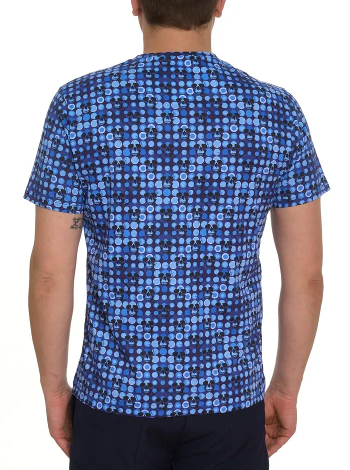 Men Polos and TShirts Robert Graham SPOTTED SKULLS GRAPHIC TSHIRT Blue