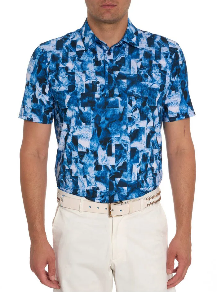 Men Polos and TShirts Robert Graham TETRIS BLOCKS PERFORMANCE POLO Blue