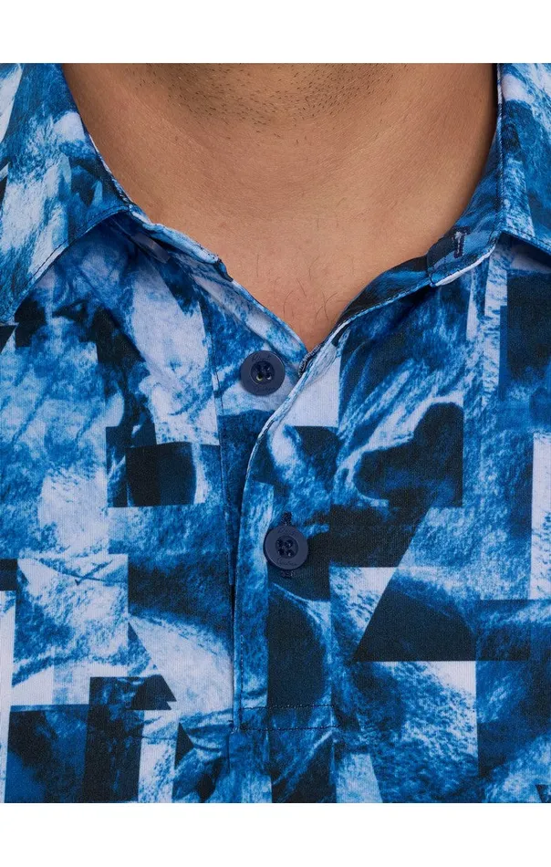 Men Polos and TShirts Robert Graham TETRIS BLOCKS PERFORMANCE POLO Blue
