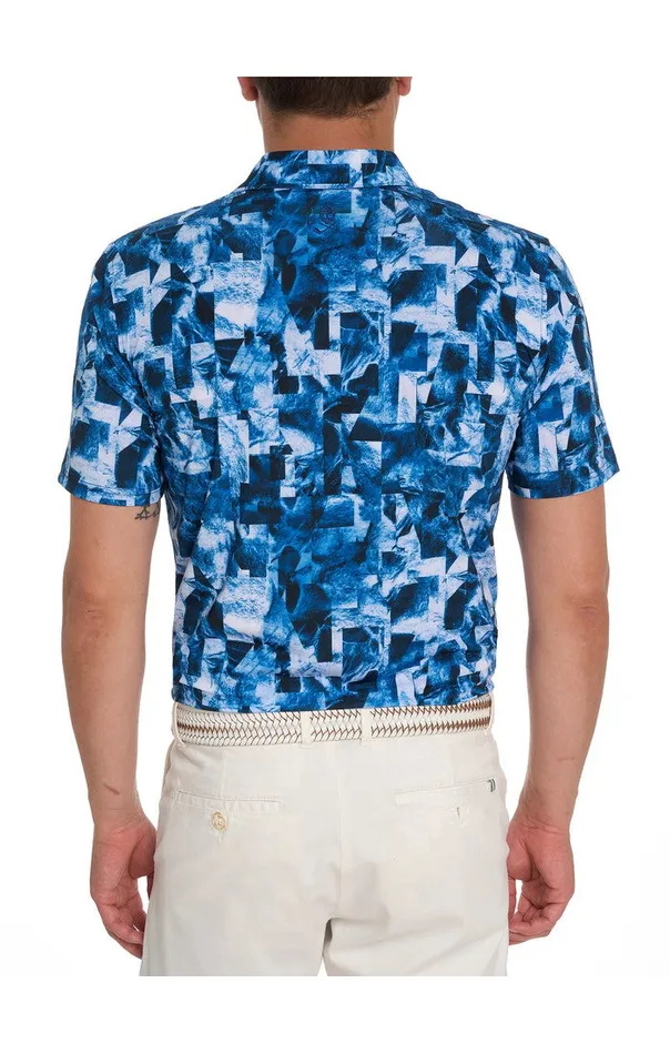 Men Polos and TShirts Robert Graham TETRIS BLOCKS PERFORMANCE POLO Blue