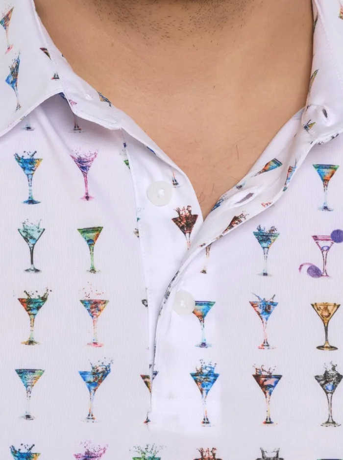 Men Polos and TShirts Robert Graham THE MARTINI PERFORMANCE POLO Light Blue