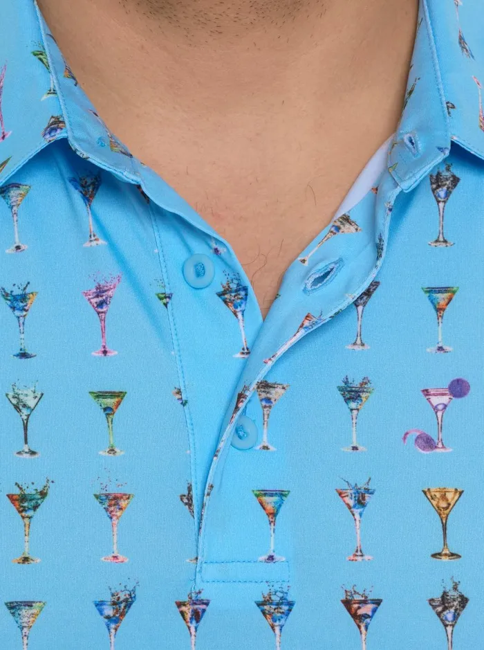 Men Polos and TShirts Robert Graham THE MARTINI PERFORMANCE POLO Light Blue