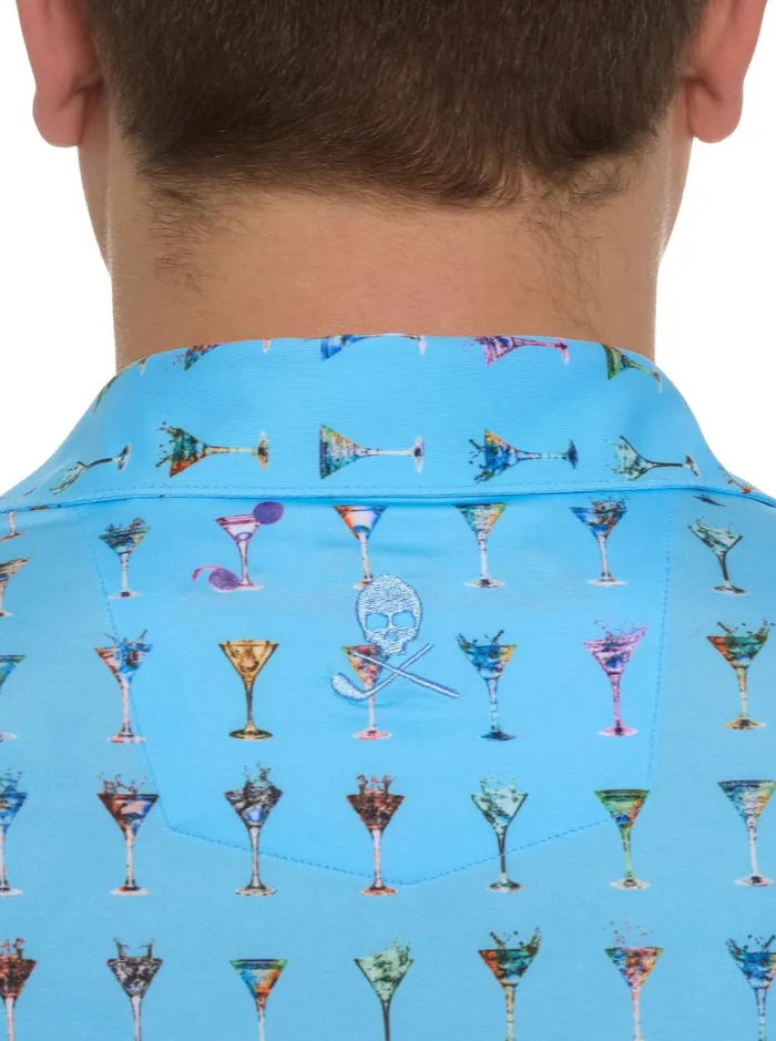 Men Polos and TShirts Robert Graham THE MARTINI PERFORMANCE POLO Light Blue