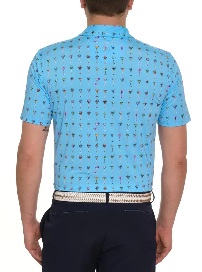 Men Polos and TShirts Robert Graham THE MARTINI PERFORMANCE POLO Light Blue
