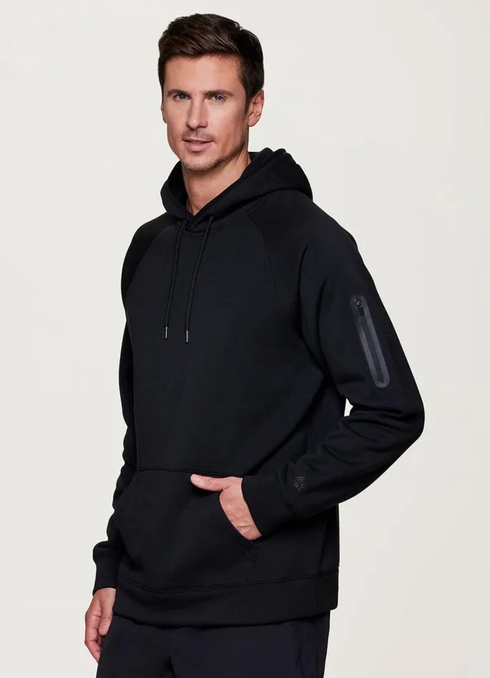 Men Prime Fleece Pullover Hoodie Black RBX Active Long Sleeve
