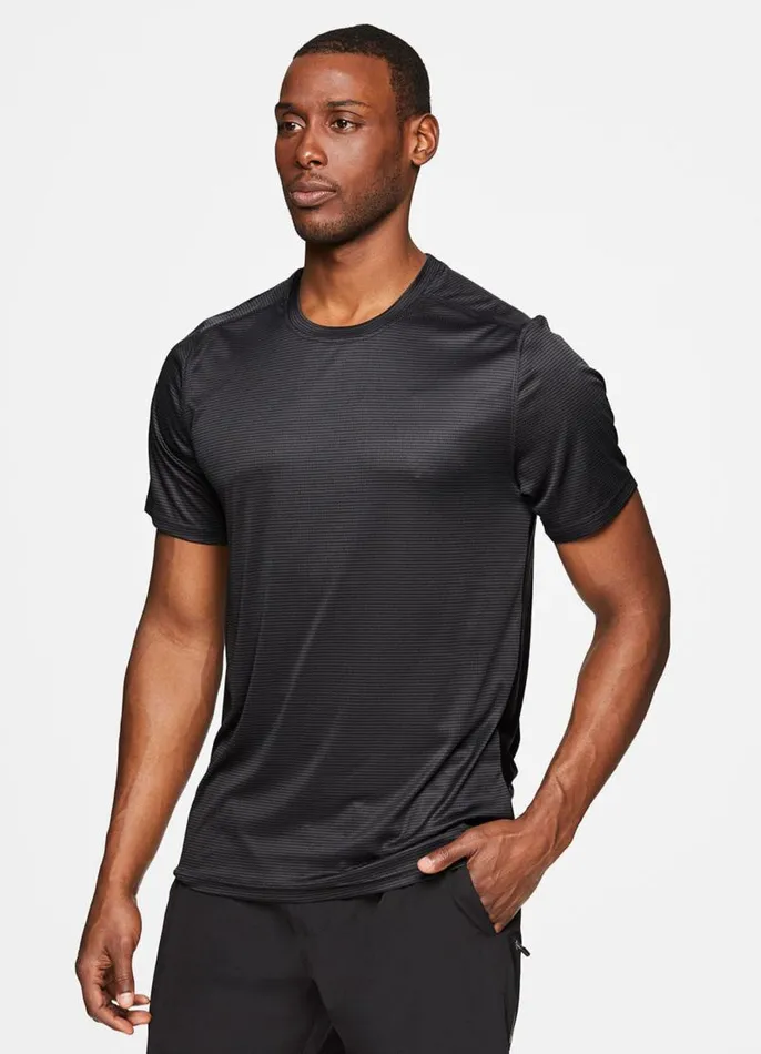 Men Prime Mini Grid Workout Tee Charcoal RBX Active TShirts