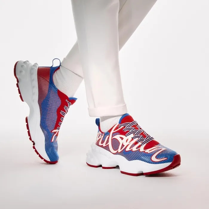 Men Rocknrun Running Sneakers 8211 Mesh 8211 Royal Blue Christian Louboutin Sneakers