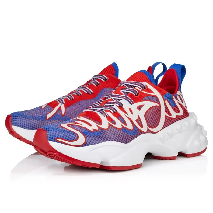 Men Rocknrun Running Sneakers 8211 Mesh 8211 Royal Blue Christian Louboutin Sneakers
