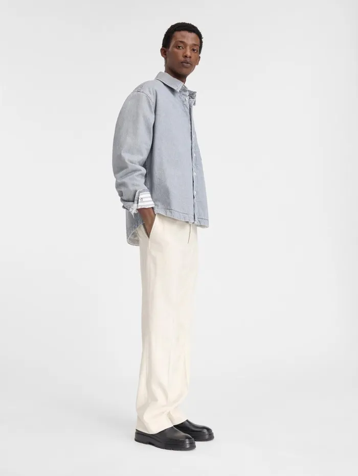Men Shirts JACQUEMUS The Boulanger Shirt Grey Offwhite Men Shirts JACQUEMUS The Boulanger Shirt Grey Offwhite