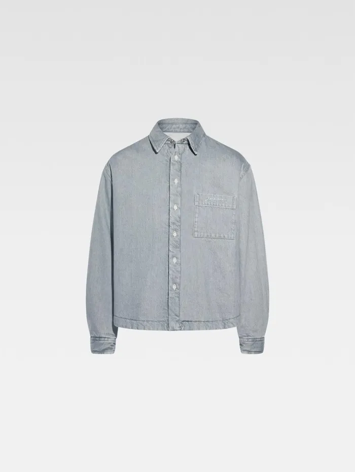 Men Shirts JACQUEMUS The Boulanger Shirt Grey Offwhite Men Shirts JACQUEMUS The Boulanger Shirt Grey Offwhite