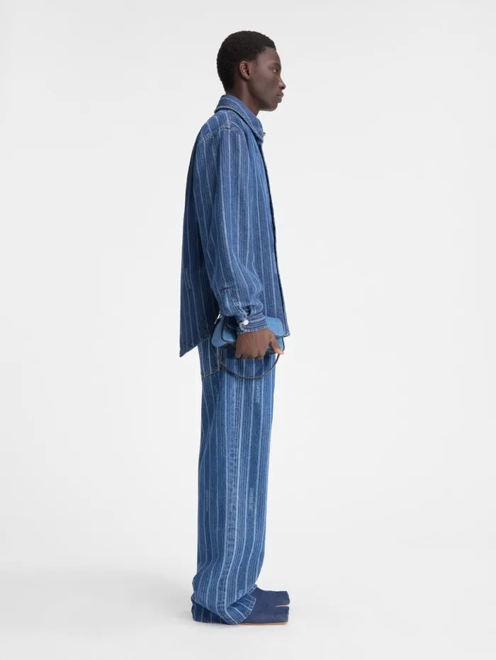 Men Shirts JACQUEMUS The Boulanger Shirt Print Blue Stripes Men Shirts JACQUEMUS The Boulanger Shirt Print Blue Stripes