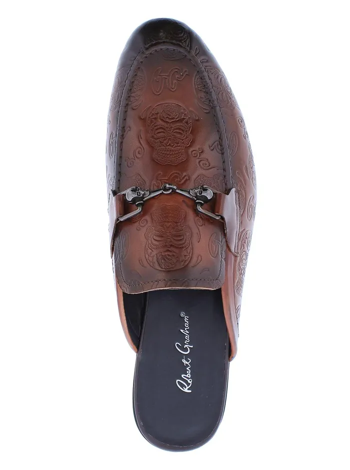 Men Shoes Robert Graham ORBIT SMOKING SLIPPER Cognac