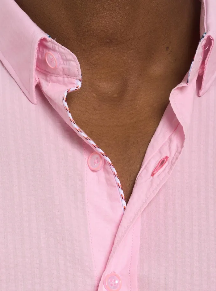 Men Short Sleeve Button Down Shirts Robert Graham ANDREWS SHORT SLEEVE BUTTON DOWN SHIRT Coral
