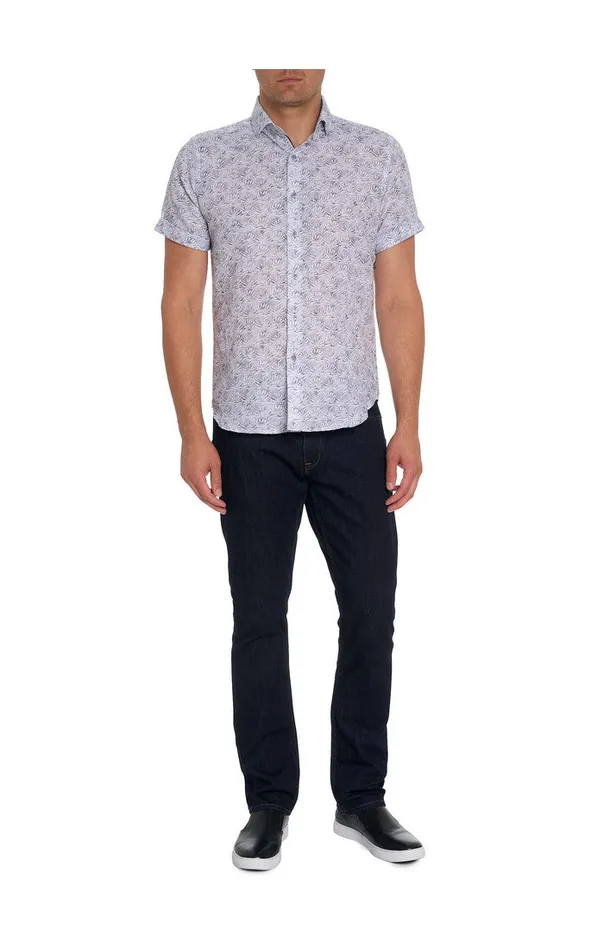 Men Short Sleeve Button Down Shirts Robert Graham CAFFREY SHORT SLEEVE BUTTON DOWN SHIRT Grey