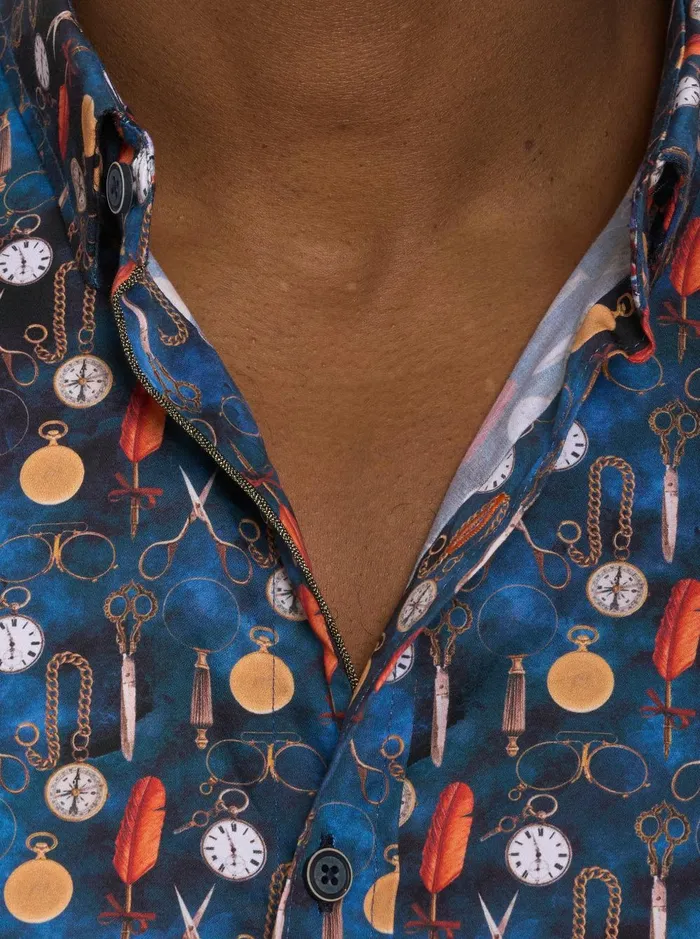 Men Short Sleeve Button Down Shirts Robert Graham POCKETWATCH SHORT SLEEVE BUTTON DOWN SHIRT Multi