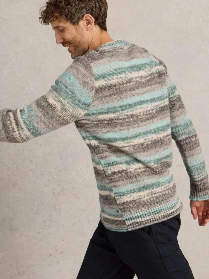 Men Spacedye Knitted Jumper Blue Multi White Stuff Knitwear Men Spacedye Knitted Jumper Blue Multi White Stuff Knitwear