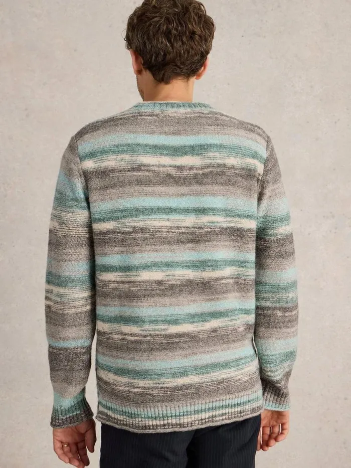 Men Spacedye Knitted Jumper Blue Multi White Stuff Knitwear Men Spacedye Knitted Jumper Blue Multi White Stuff Knitwear