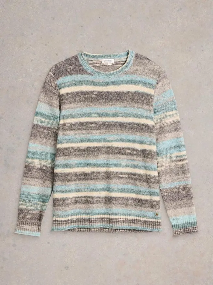 Men Spacedye Knitted Jumper Blue Multi White Stuff Knitwear Men Spacedye Knitted Jumper Blue Multi White Stuff Knitwear