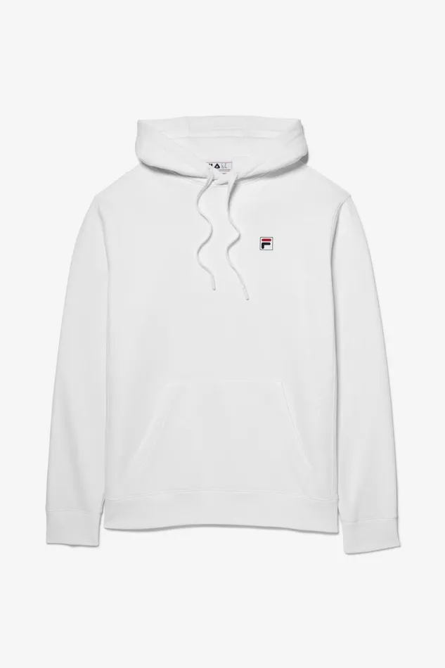 Men Sweatshirts and Hoodies Fila Classic Pullover Hoodie 100 White