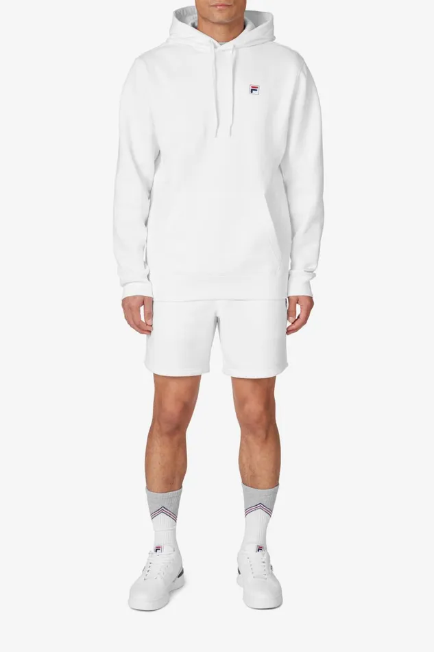 Men Sweatshirts and Hoodies Fila Classic Pullover Hoodie 100 White