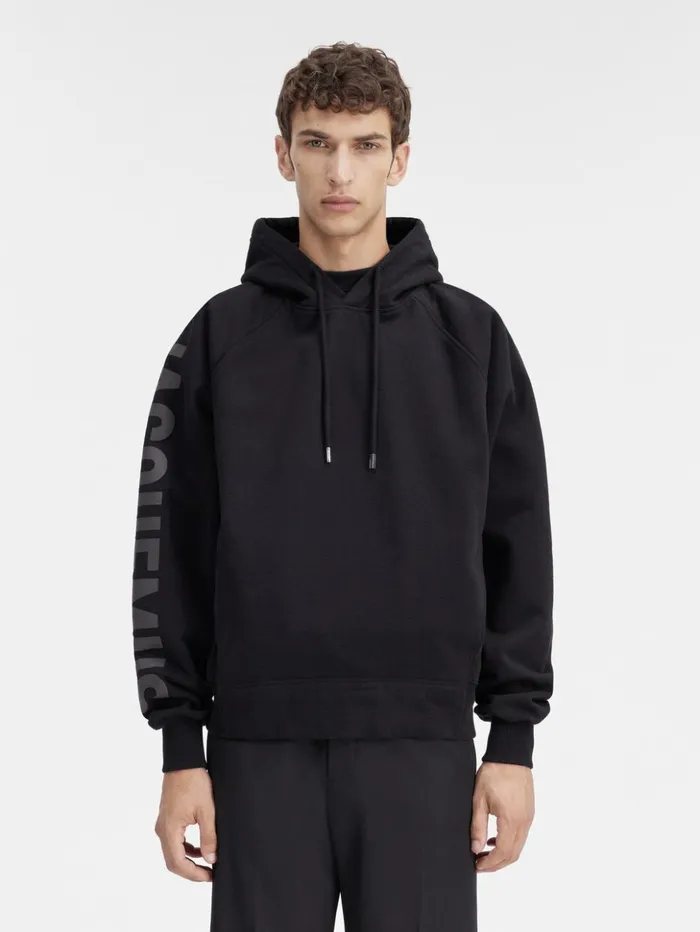 Men Sweatshirts and Joggings JACQUEMUS The Typo Hoodie Black