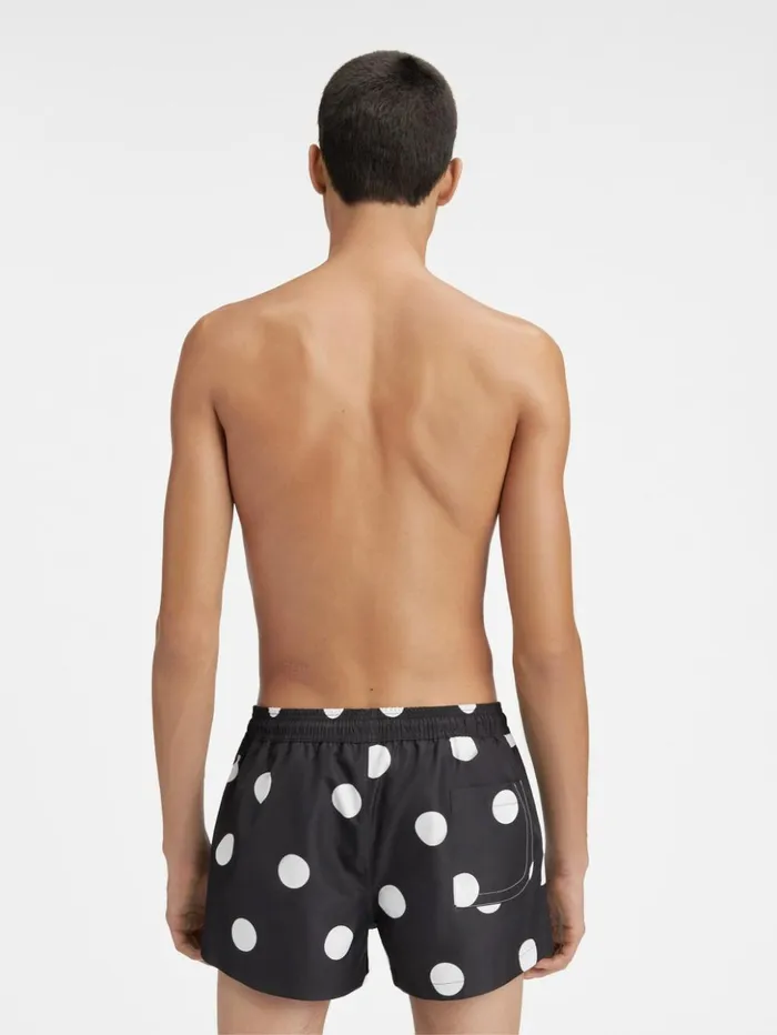 Men Swimwear JACQUEMUS The Puntini Swimsuit Print Dots Black and White Men Swimwear JACQUEMUS The Puntini Swimsuit Print Dots Black and White