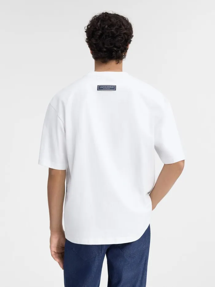 Men Tshirts JACQUEMUS The Largo Tshirt Print Capri Cars White