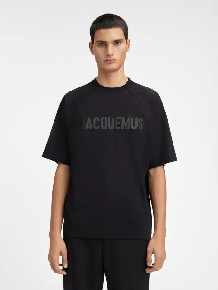 Men Tshirts JACQUEMUS The Typo Tshirt Black
